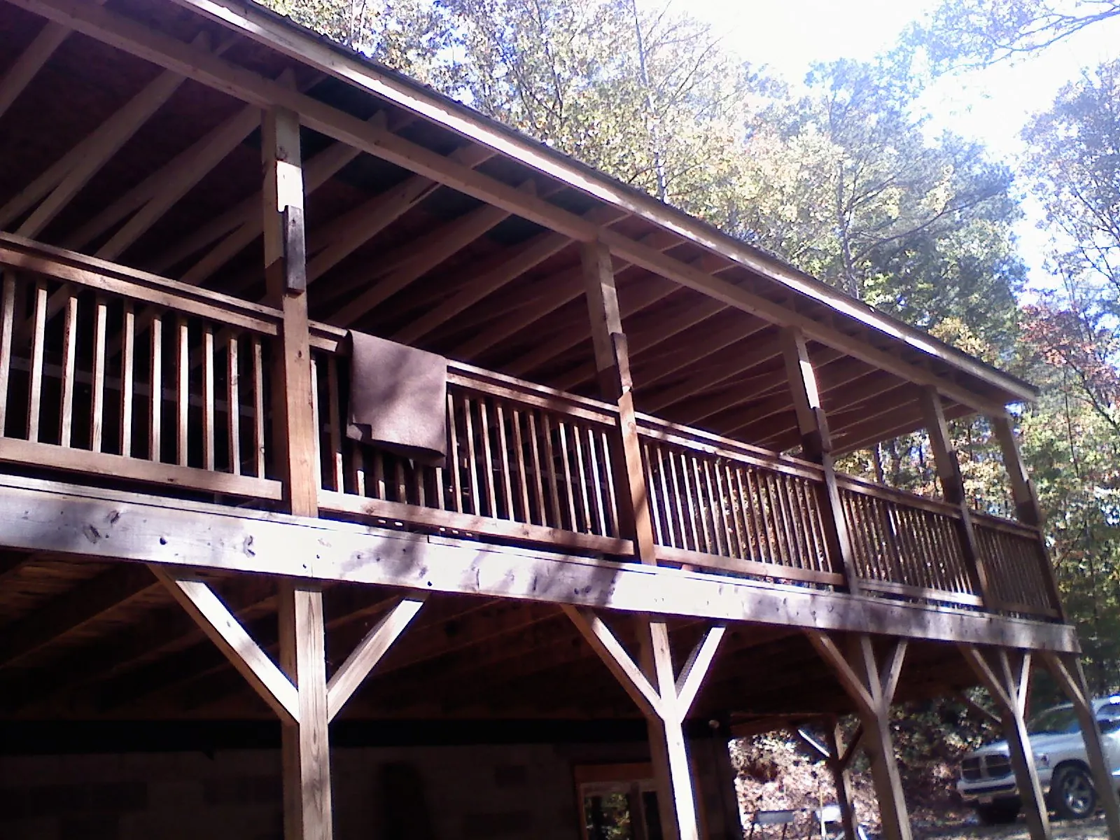 Timber framing under a new elevated porch and deck — Roof Leak Repair in Alamo by Roofing Brothers